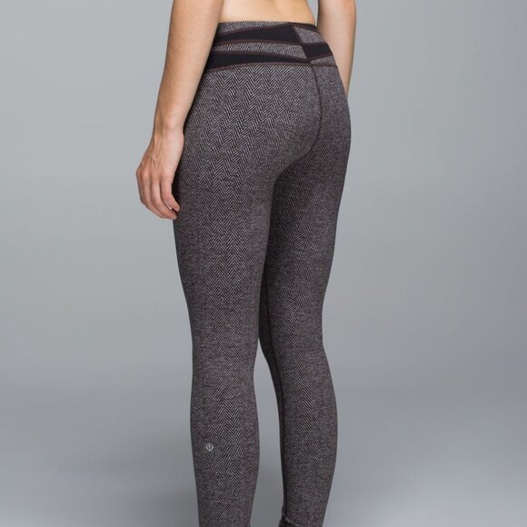 Lululemon Wunder Under Pant Giant Herringbone Black Heathered Black / Wi14 Quilt - Picture 1 of 9